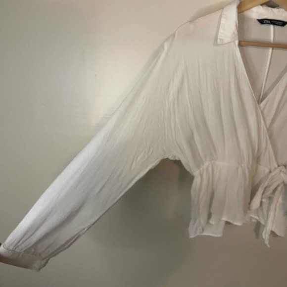 Zara white wrap top XS - Picture 2 of 5